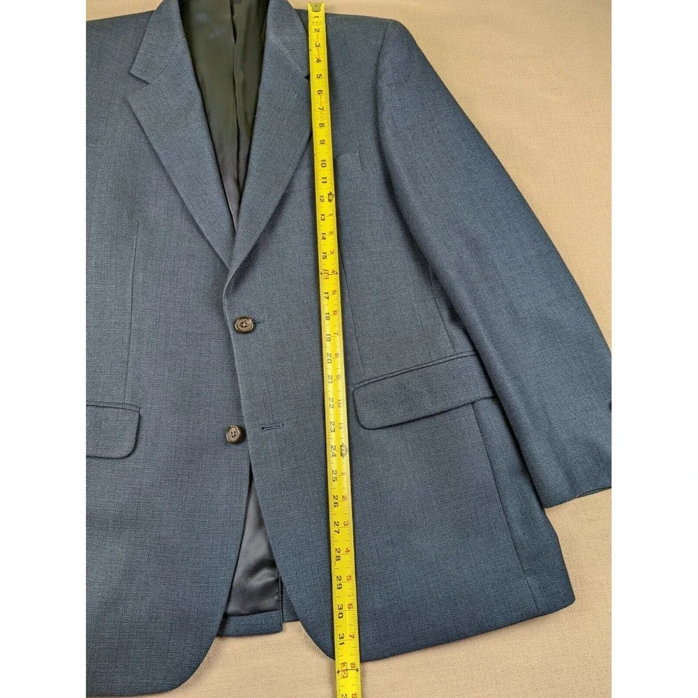 Lauren Ralph Lauren Men 40 R Blue 2-Btn Blazer Jacket Soft Woven Herringbone EUC